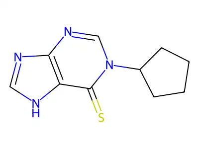 1-cyclopentyl-7H-purine-6-thione structure