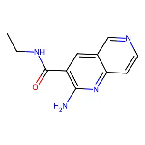 2-amino-N-ethyl-1,6-naphthyridine-3-carboxamide structure