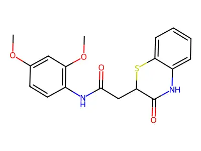 N-(2,4-dimethoxyphenyl)-2-(3-oxo-3,4-dihydro-2H-1,4-benzothiazin-2-yl)acetamide structure