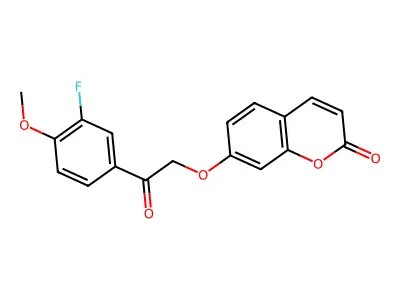 7-[2-(3-fluoro-4-methoxyphenyl)-2-oxoethoxy]-2H-chromen-2-one structure