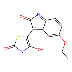 (5Z)-5-(5-ethoxy-2-oxo-1H-indol-3-ylidene)-1,3-thiazolidine-2,4-dione structure
