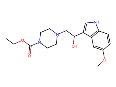 Ethyl 4-[2-hydroxy-2-(5-methoxy-1H-indol-3-yl)ethyl]-1-piperazinecarboxylate structure