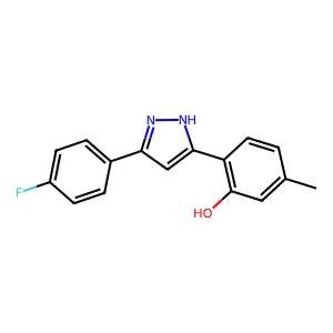 2-[5-(4-Fluoro-phenyl)-1H-pyrazol-3-yl]-5-methyl-phenol structure
