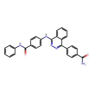 4-[4-[4-(Phenylcarbamoyl)anilino]phthalazin-1-yl]benzamide structure