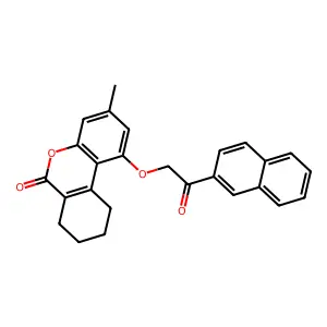 3-methyl-1-(2-naphthalen-2-yl-2-oxoethoxy)-7,8,9,10-tetrahydrobenzo[c]chromen-6-one structure