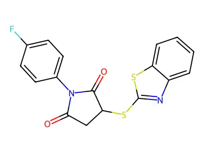 3-(1,3-Benzothiazol-2-ylsulfanyl)-1-(4-fluorophenyl)pyrrolidine-2,5-dione structure