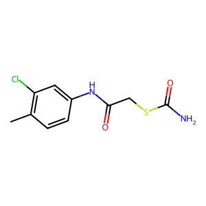 S-(2-((3-chloro-4-methylphenyl)amino)-2-oxoethyl) carbamothioate structure