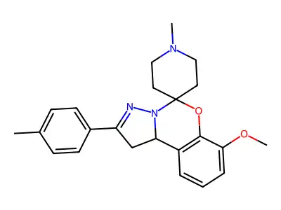 7-methoxy-1'-methyl-2-(p-tolyl)-1,10b-dihydrospiro[benzo[e]pyrazolo[1,5-c][1,3]oxazine-5,4'-piperidine] structure