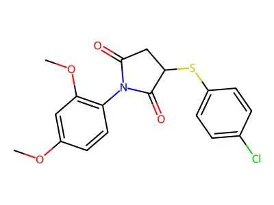 3-[(4-Chlorophenyl)sulfanyl]-1-(2,4-dimethoxyphenyl)pyrrolidine-2,5-dione structure