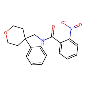 2-nitro-N-[(4-phenyloxan-4-yl)methyl]benzamide structure