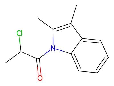 2-chloro-1-(2,3-dimethyl-1H-indol-1-yl)propan-1-one structure