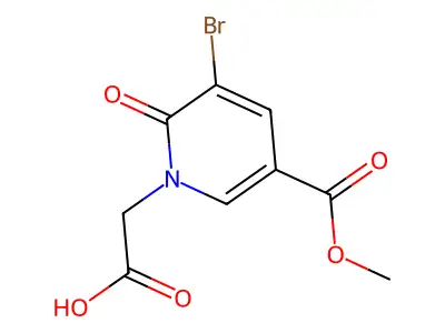 2-[3-Bromo-5-(methoxycarbonyl)-2-oxo-1,2-dihydropyridin-1-yl]acetic acid structure