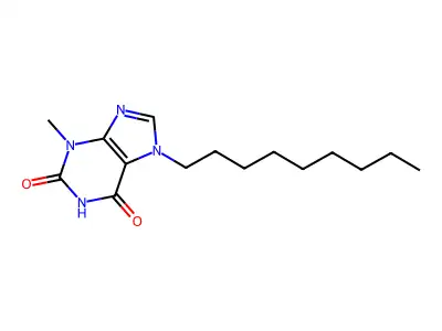 3-Methyl-7-nonylpurine-2,6-dione structure