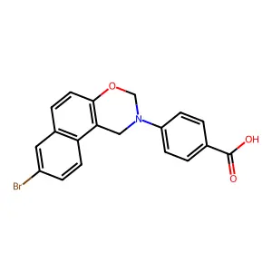 4-(8-bromo-1H-naphtho[1,2-e][1,3]oxazin-2(3H)-yl)benzoic acid structure