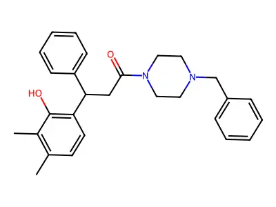 1-(4-Benzylpiperazin-1-yl)-3-(2-hydroxy-3,4-dimethylphenyl)-3-phenylpropan-1-one structure