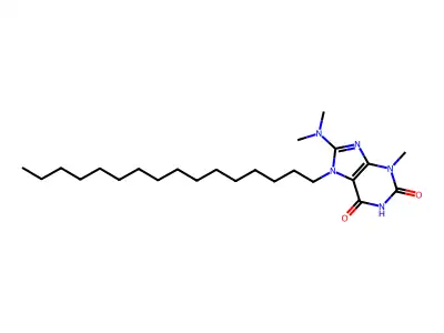 8-Dimethylamino-7-hexadecyl-3-methyl-3,7-dihydro-purine-2,6-dione structure