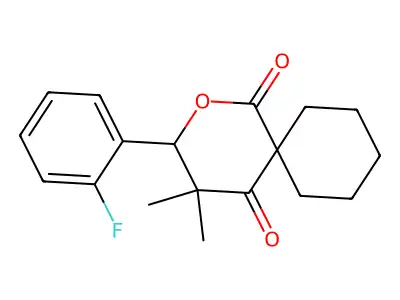 3-(2-Fluorophenyl)-4,4-dimethyl-2-oxaspiro[5.5]undecane-1,5-dione structure