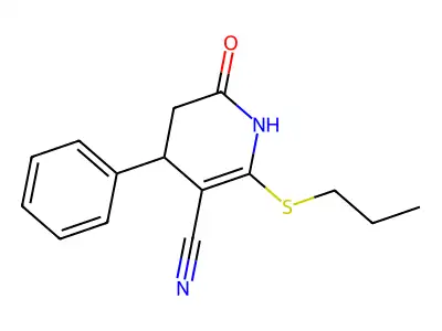 6-Oxo-4-phenyl-2-(propylsulfanyl)-1,4,5,6-tetrahydropyridine-3-carbonitrile structure