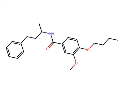 4-butoxy-3-methoxy-N-(4-phenylbutan-2-yl)benzamide structure