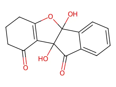 4b,9b-dihydroxy-7,8-dihydro-6H-indeno[1,2-b]benzofuran-9,10-dione structure