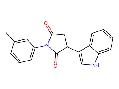 3-(1H-indol-3-yl)-1-(3-methylphenyl)pyrrolidine-2,5-dione structure