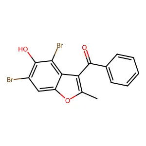 (4,6-Dibromo-5-hydroxy-2-methyl-1-benzofuran-3-yl)-phenylmethanone structure