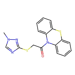 2-[(1-methyl-1H-1,2,4-triazol-3-yl)sulfanyl]-1-(10H-phenothiazin-10-yl)ethanone structure
