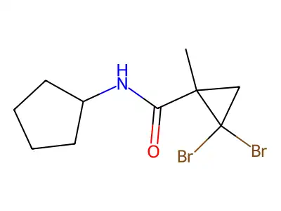 2,2-dibromo-N-cyclopentyl-1-methylcyclopropanecarboxamide structure