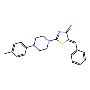 (Z)-5-benzylidene-2-(4-(p-tolyl)piperazin-1-yl)thiazol-4(5H)-one structure