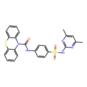 N-[4-[(4,6-dimethylpyrimidin-2-yl)sulfamoyl]phenyl]phenothiazine-10-carboxamide structure