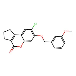 8-chloro-7-[(3-methoxyphenyl)methoxy]-2,3-dihydro-1H-cyclopenta[c]chromen-4-one structure