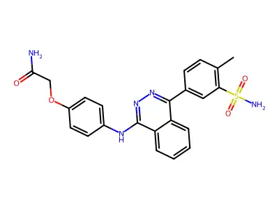 2-(4-{[4-(4-Methyl-3-sulfamoylphenyl)phthalazin-1-yl]amino}phenoxy)acetamide structure