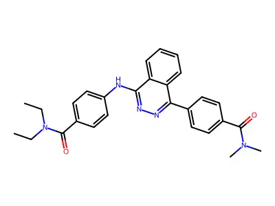 4-[4-[4-(diethylcarbamoyl)anilino]phthalazin-1-yl]-N,N-dimethylbenzamide structure