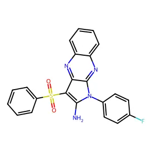 1-(4-fluorophenyl)-3-(phenylsulfonyl)-1H-pyrrolo[2,3-b]quinoxalin-2-amine structure