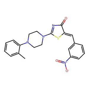 (E)-5-(3-nitrobenzylidene)-2-(4-(o-tolyl)piperazin-1-yl)thiazol-4(5H)-one structure