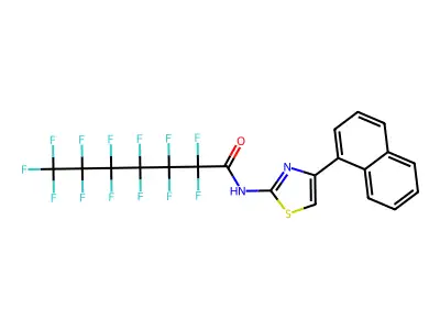2,2,3,3,4,4,5,5,6,6,7,7,7-tridecafluoro-N-[4-(naphthalen-1-yl)-1,3-thiazol-2-yl]heptanamide structure