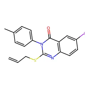 6-Iodo-3-(4-methylphenyl)-2-prop-2-enylsulfanylquinazolin-4-one structure