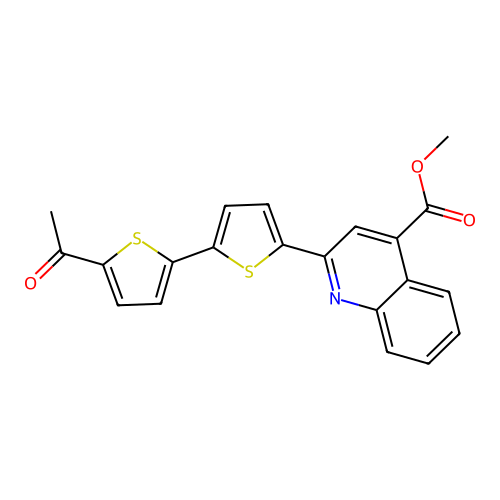 Methyl 2-(5'-acetyl-[2,2'-bithiophen]-5-yl)quinoline-4-carboxylate structure