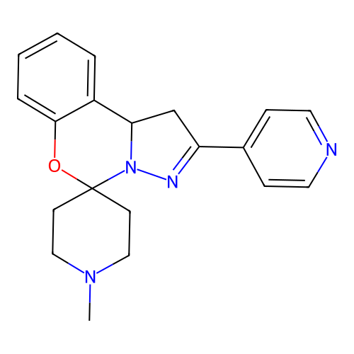 1'-methyl-2-(pyridin-4-yl)-1,10b-dihydrospiro[benzo[e]pyrazolo[1,5-c][1,3]oxazine-5,4'-piperidine] structure