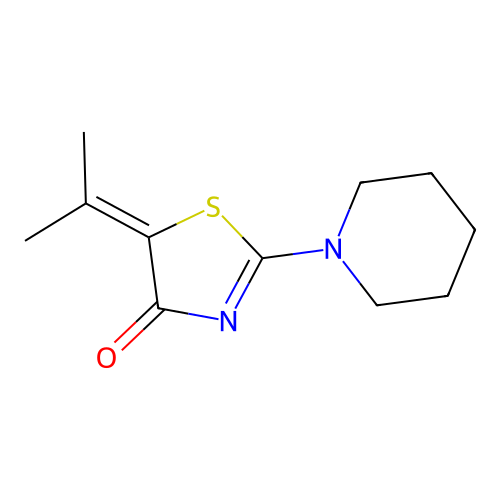 5-Isopropylidene-2-piperidin-1-yl-thiazol-4-one structure
