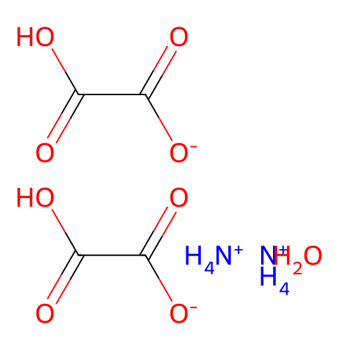 Ammonium hydrogen oxalate hemihydrate structure