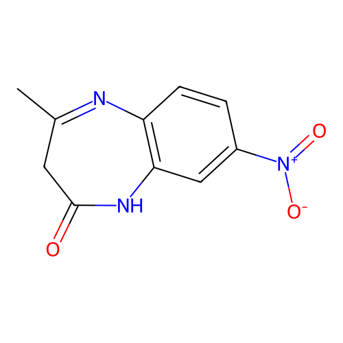 2,3-Dihydro-4-methyl-8-nitro-1H-1,5-benzodiazepin-2-one structure