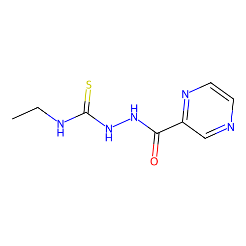 N-ethyl-2-(pyrazin-2-ylcarbonyl)hydrazinecarbothioamide structure