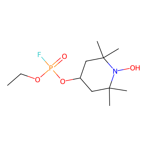 4-[(Ethoxyflorophosphinyl)oxy]-2,2,6,6,-tetramethyl-1-piperidine-1-oxyl structure