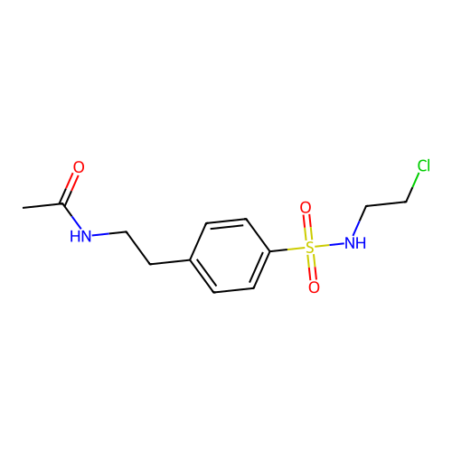 N-(2-{4-[(2-chloroethyl)sulfamoyl]phenyl}ethyl)acetamide structure