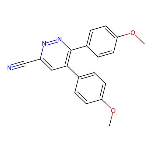 5,6-Bis(4-methoxyphenyl)pyridazine-3-carbonitrile structure