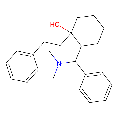 2-[Dimethylamino(phenyl)methyl]-1-(2-phenylethyl)cyclohexan-1-ol structure