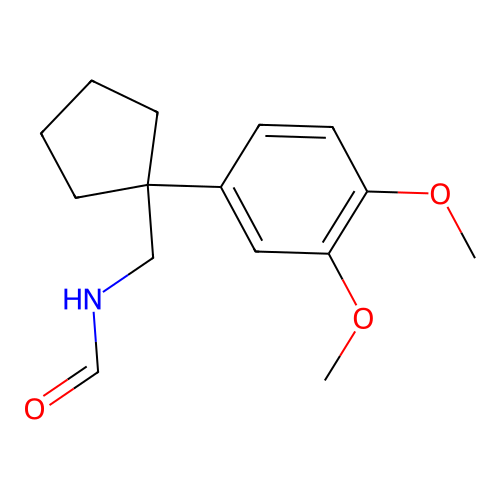 N-[[1-(3,4-dimethoxyphenyl)cyclopentyl]methyl]formamide structure