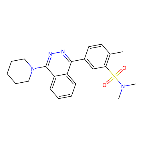 N,N,2-trimethyl-5-(4-piperidin-1-ylphthalazin-1-yl)benzenesulfonamide structure