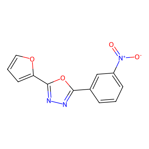 5-(2-Furyl)-2-(3-nitrophenyl)-1,3,4-oxadiazole structure